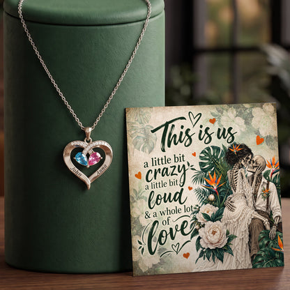 This Is Us Skeleton Birthstone Heart Necklace