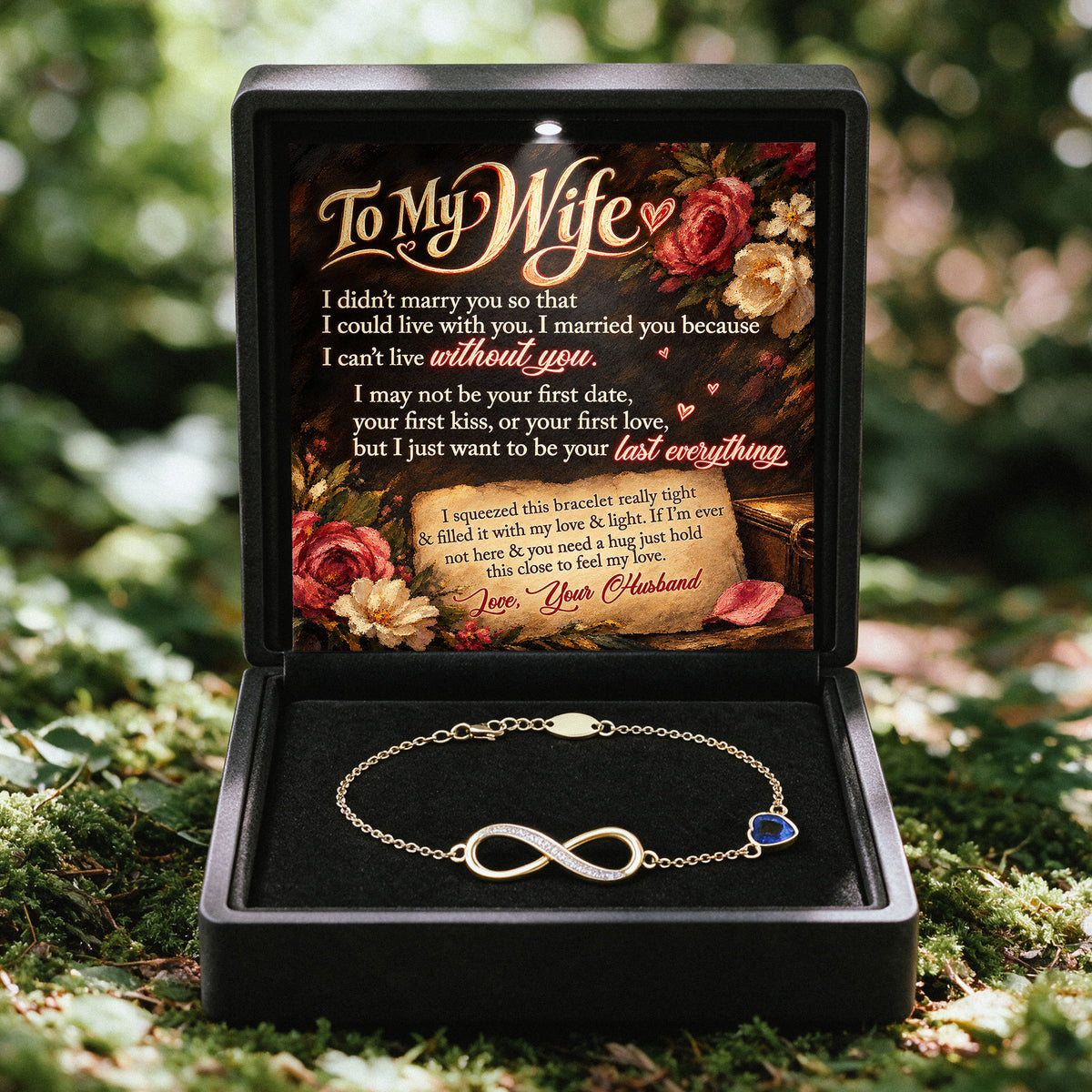 To My Wife Infinity Birthstone Bracelet
