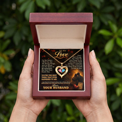 To My Love Birthstone Heart Necklace