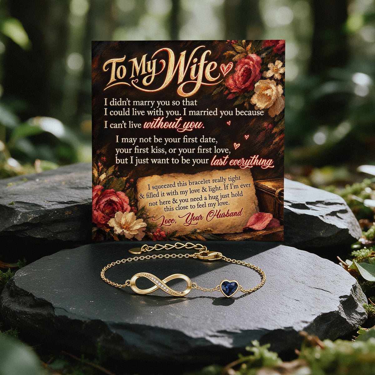 To My Wife Infinity Birthstone Bracelet